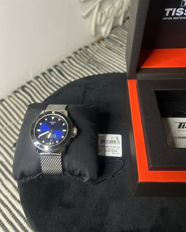 TISSOT SEASTAR 1000 POWERMATIC 80-DEEP BLUE-MESH BRACELET-43 mm
