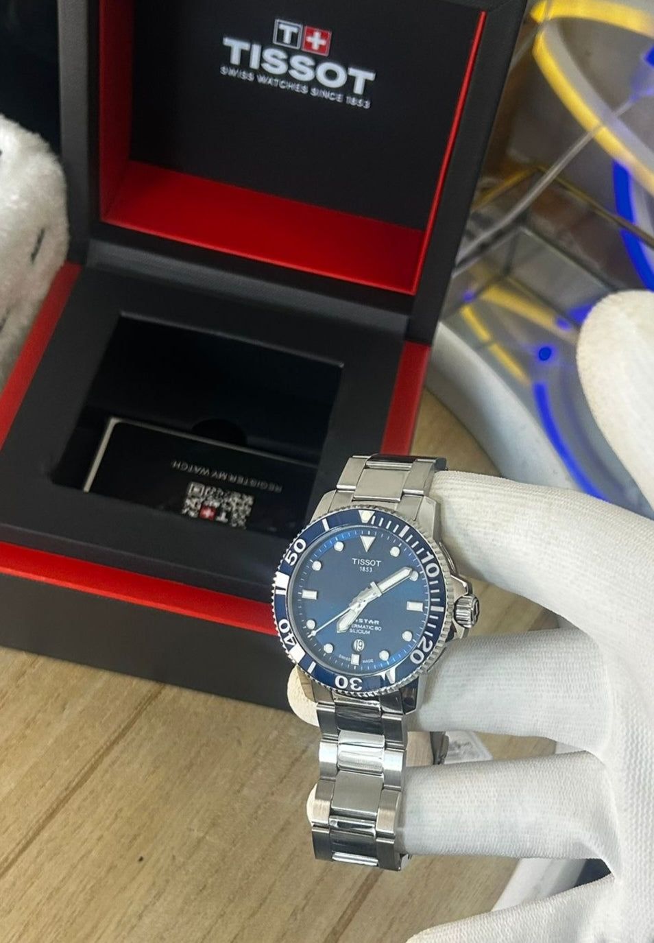 Tissot Seastar 1000 Powermatic 80 Silicium – Grey & Blue Dial – 43 mm